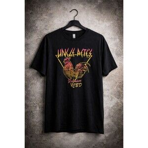 Uncle Pete’s Premium CBD Rooster Tee XL Black Vintage Lightning Graphic Shirt